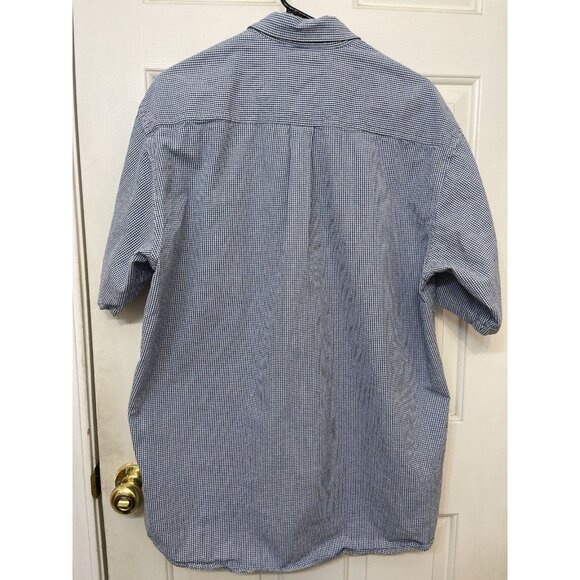 Cinch Shirt Mens Large Blue White Plaid Western Button Down Short Sleeve Cowboy - Picture 7 of 12